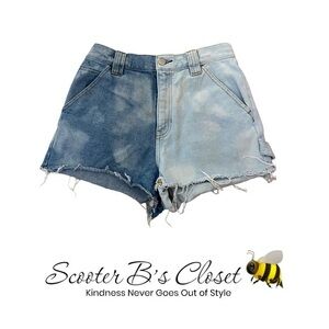 PacSun Size 28 Denim Jean Shorts Two-Tone Cut Offs 🐝